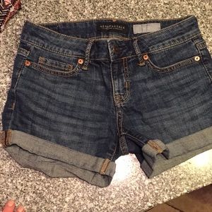 Aeropostale jean midi shorts juniors